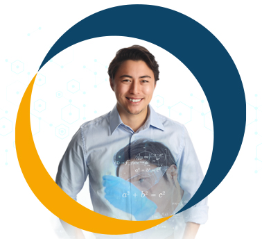 A young male health sciences staff smiling confidently